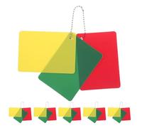 RUNROTOO 6 Jeux de Cartes pour Arbitre Sportif - Avertissement, Expulsion, Retard, cartons Verts, Rouges et Jaunes pour Le Football, pénalité - Équipement pour Arbitre de Football