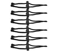 RUNROTOO 6pcs Cordon Élastique Réglable en Polyester et Plastique pour Fixation Oreiller Cervical de Voyage Sangle Anti-perte Pratique et Design Simple Noir