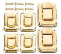 RUNROTOO 6pcs Loquets à Moraillon en Fer Or pour Boîte et Cabinet, Surface Transparente Brillante, Style Simple et Polyvalent, pour Bricolage et Fabrication de Boîtes
