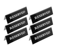 RUNROTOO 6pcs Panneaux de Table Réservée en Acrylique Noir, Texte Clairement Imprimé, Design Élégant et Minimaliste, pour Cafés et Mariages
