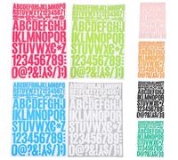 RUNROTOO 8 Feuilles Autocollants Lettres Adhésives en Vinyle Pvc Étanche 1-2 Pouces Faciles à Utiliser pour Décoration Enveloppes et Scrapbooks