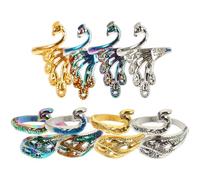 RUNROTOO 8 Pièces Anneaux en Alliage Portables pour Protéger les Doigts, Bagues Ouvertes Délicates et Créatives, Accessoires Tricot pour Loisirs et Artisanat