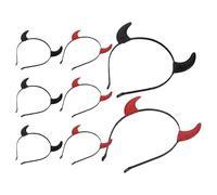 RUNROTOO 8 Pièces Bandeau à Cornes de Démon pour Costume de Cosplay D'halloween en Tissu Non Tissé, Design Unique et Confortable, pour Fête à Thème et Célébrations Toute L'année
