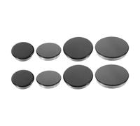 RUNROTOO 8 Pièces Flat Shiny Gas Stove Burner Caps Aluminum Alloy Iron Flame Distributor Replacement Parts For Cooktop Repair And Clean Burning
