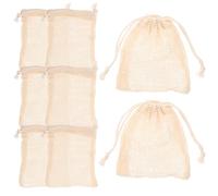 RUNROTOO 8 Pièces Paquet à Savonnette en Coton et Lin, Facile à Ranger, Filet Créateur de Mousse pour Nettoyage et Massage du Corps, pour Voyage Couleur Aléatoire