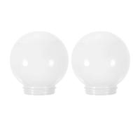 RUNROTOO Abat-jour Sphérique en Acrylique Blanc 2pcs pour Lampes, Création D'une Atmosphère Chaleureuse, Décoration Élégante pour Patio et Espaces à Décorer