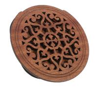 RUNROTOO Accessoire pour Rosace de Guitare en Bois Rond Motif Sculpté, Réducteur de Larsen Bruit pour Guitare Acoustique Folk, Protection Anti-retour Sonore