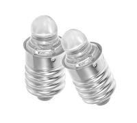 RUNROTOO Ampoule Lampe de Poche LED Miniature E10 3v à Culot à Vis, Lot de 2pcs en Métal et Verre, Facile à Installer et Fiable pour Usage Domestique