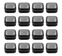 RUNROTOO avec Couvercle à Fenêtre Claire Noir Boîtes Carrées Lot de 16 pour Rangement Multi-Usage, pour Bougies et Petits Objets