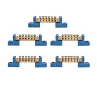 RUNROTOO Barre Omnibus en Laiton 5pcs pour Borne de Distribution Électrique, Résistance la Corrosion, pour Coffret de Distribution et Boîte D'éclairage