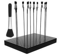RUNROTOO Base de Peinture de Maquettes avec Support Métallique Flexible, Pince Crocodile Pliable et Brossette de Nettoyage pour Aérographe et Pièces de Modélisme
