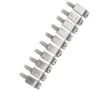 RUNROTOO Bloc de Connexion Électrique Fixe pour Rail Din Insert de Bornier en Laiton Argenté, Design Compact et Connexion Fiable pour Usage Industriel