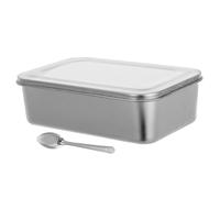 RUNROTOO Boîte à Lunch Boîte à Déjeuner Étanche en Acier Inoxydable 304 1000ml Compartiments Carrés pour L'école Activités en Plein Air