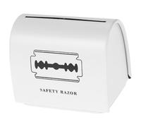 RUNROTOO Boîte de Rangement Étanche et Élégante pour Lames de Rasoir en Tôle Blanche, Capacité Grosse Organise Outils de Rasage pour Salon de Coiffure
