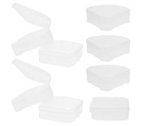 RUNROTOO Boîte de Rangement pour Éponges de Maquillage Design Simple et Délicat 8 Pcs en PP, Formes Carrée et Triangulaire pour Stocker Facilement Vos Accessoires de
