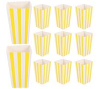 RUNROTOO Boîtes à Popcorn en Papier Jaune Lot de 12 pour Fêtes et Décorations de Spectacles, Contenants Pratiques pour Popcorn et Bonbons