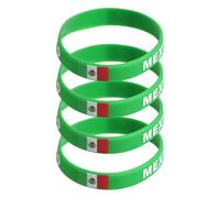 RUNROTOO Bracelets en Silicone Coupe du Monde pour Hommes et Femmes, Lot de 4 Pièces Impression Drapeau National Vert, Souvenir Événement Sportif et Activité Sportive
