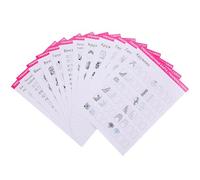 RUNROTOO Cahier de Nail Art Blanc 12 Feuilles en Papier, Outil de Pratique pour Manucure, Fiches de Formation Créatives, pour Débutants et Salons Professionnels