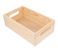 RUNROTOO Caisse de Bureau en Bois Massif Petite Taille Couleur Bois Naturel Boîte de Rangement Multifonction sans Couvercle pour Outils et Objets Divers pour Organisation Bureau et Maison