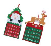 RUNROTOO Calendrier de L'avent de Noël Suspendu en Non-tissé, Portable et Peu Encombrant, Décoration Festive Maison Café, Lot de 2 Pièces Plusieurs Styles