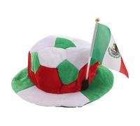RUNROTOO Casquette de supporter de football aux couleurs du drapeau mexicain, accessoire de déguisement pour les matchs de football, couvre-chef pour les tournois et événements stade.