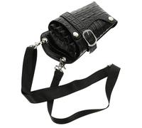 RUNROTOO Ceinture de Coiffure Noire en Pu Compartiments Multiples pour Stocker et Protéger les Outils de Coiffure, Paquet à Ciseaux Stylé pour Usage Professionnel et Quotidien