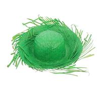 RUNROTOO Chapeau Tissé en Paille Vert pour Adultes, Style Hawaïen, Confortable et Respirant, Plage Randonnées, Accessoire Décoratif D'été