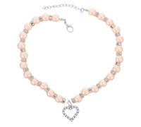 RUNROTOO Collier pour Chien et Chat en Plastique Rose Pendentif Cœur, Bijou Ajustable Facile à Porter, pour Séance Photo ou Mariage