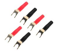 RUNROTOO Connecteurs en Y à Fiche Banane Plaqués Or, Bornes à Vis U-type, Lot de 6 Pièces, Adaptateur de Prise Audio pour Câble D’enceinte, Compatible Sonorisation et Home Cinéma