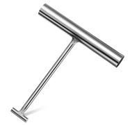 RUNROTOO Crochet de Levage T en Acier Inoxydable Argenté Multifonctionnel Robuste pour Portes Roulantes et Ouverture de Regards, Outil D'intérieur Pratique et Solide
