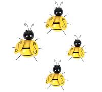 RUNROTOO Décoration Murale Sculpture Murale Vive et Créative 4 Pièces Abeille Jaune Ornement Artisanal Naturel et Décoratif pour Intérieur Chambre