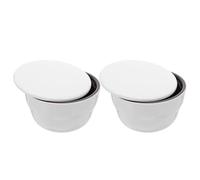 RUNROTOO Dégustateur de Café de Précision en Céramique Blanc avec Couvercle, Bol Doseur Résistant Déformation pour Maison et Café, Design Élégant et Prise Confortable
