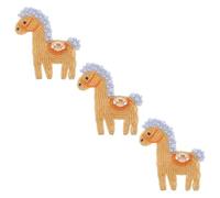 RUNROTOO Écusson Brodé Cheval Mignon et Usage Extérieur pour Festivals Patch Perlé Or 3 Pièces à Coudre Réparation DIY et Décoration Créative pour Vêtements et Jeans