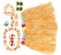 RUNROTOO Ensemble de Décoration Hawaïenne pour Fête Plage Comprenant Jupe en Herbe Légère et Accessoires Réutilisables Style Hawaïen Unique pour Ambiance Estivale