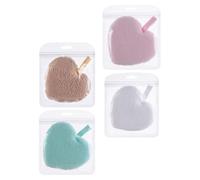 RUNROTOO Éponge Faciale de Cœur 4pcs pour Nettoyage Profond des Pores et Élimination de L'excès de Sébum, Mousse Douce pour Voyage D'affaires et Camping