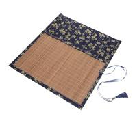 RUNROTOO Étui à Stylo-Plume en Tissu Bleu Grosse Capacité et Lanière de Fixation, Trousse Enroulable pour Pinceaux de Calligraphie et Peinture, Facile à Transporter