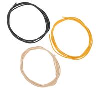 RUNROTOO Fils de Micro pour Guitare Électrique Lot de 3 Câbles en Noir, Beige et Jaune, Câbles de Remplacement pour Micros, Kit de Réparation pour Guitares Électriques