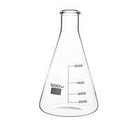 RUNROTOO Fiole Erlenmeyer en Verre 500ml Idéale pour Applications en Chimie et Recherche, Durable et Facile à Nettoyer
