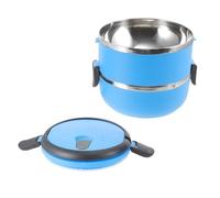 RUNROTOO Gamelle de Voyage 1400ml avec Double Couche et Poignée Invisible en Acier Inoxydable et Transport Facile pour Animaux pour Alimentation en Extérieur