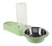 RUNROTOO Gamelle pour Chat en Acier Inoxydable Support Abs, Bol Double Antidérapant et Pliable, pour Voiture et Voyage, Compatible Lave-Vaisselle