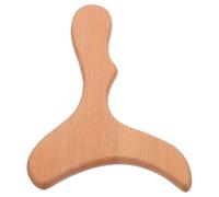RUNROTOO Grattoir de Massage du Visage Dos en Bois Jaune, Forme Poisson, Antidérapant, pour Usage Personnel et Professionnel