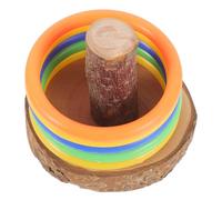 RUNROTOO Intelligence Réduit L'agressivité et Libère L'ennui en Bois et Plastique pour Perroquets Anneau Coloré pour Entraînement Couleur Aléatoire Présent pour Oiseaux