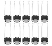 RUNROTOO Interrupteurs Tactiles à Bouton-poussoir Momentané Lot de 20 Rond Blanc, 2, en, en Plastique et Cuivre, pour Prototypage Électronique