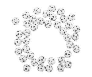 RUNROTOO Jeu de Dés Alphabet 20 Faces 40PCS Acrylique Blanc pour Enfants Jeu d'arts du Langage en Famille et Apprentissage à la Maison