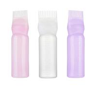 RUNROTOO Kit 3 Pièces Applicateurs de Coiffure en Plastique 120ml pour Salon, Flacon de Teinture Capillaire Distribution Uniforme sans Abîmer Cuir Chevelu