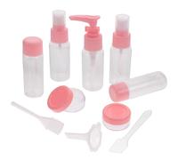 RUNROTOO Kit de Bouteilles de Voyage Portables en Pp Rose Buse Pulvérisateur Étanche pour Lotion et Shampoing, Sport Sorties