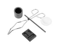 RUNROTOO Kit de Moulage pour Bijoux en Graphite Creuset à Trois Trous, Ensemble Polyvalent en Fer et Quartzite Fabrication Fusion de Métaux Précieux