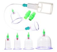 RUNROTOO Kit de Ventouses en Plastique pour Thérapie par Aspiration sous Vide, Outil Épaissi pour Massage et Relaxation Musculaire à Domicile, 1 Set Complet