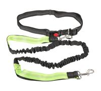 RUNROTOO Laisse avec Ceinture Ajustable 65-120cm Mains en Polyester Réfléchissante Corde Rétractable 125-180cm pour Chiens Petits et Moyens pour Promenade et Voyage