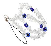 RUNROTOO Lanière Cristal pour Téléphone Portable Perles en Pierre Naturelle et Acrylique, Légère et Résistante la Rupture, pour Bureau et Usage Familial